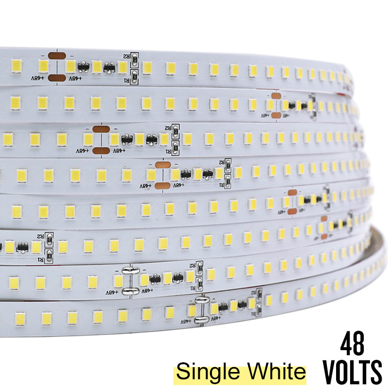 DC48V 2835SMD 136 LEDs/m Constant Voltage White LED Strips - High Efficiency Flexible LED Lighting - 98.4ft Per Roll